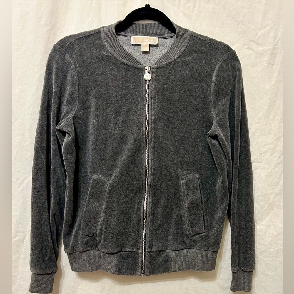 Michael Michael Kors Zip Up Velvet Sweatshirt